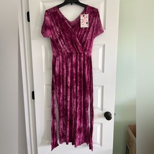 Latched mama sangria tie dye jumpsuit